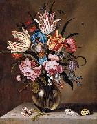 Abraham Bosschaert Flowers in a Glass Vase oil painting